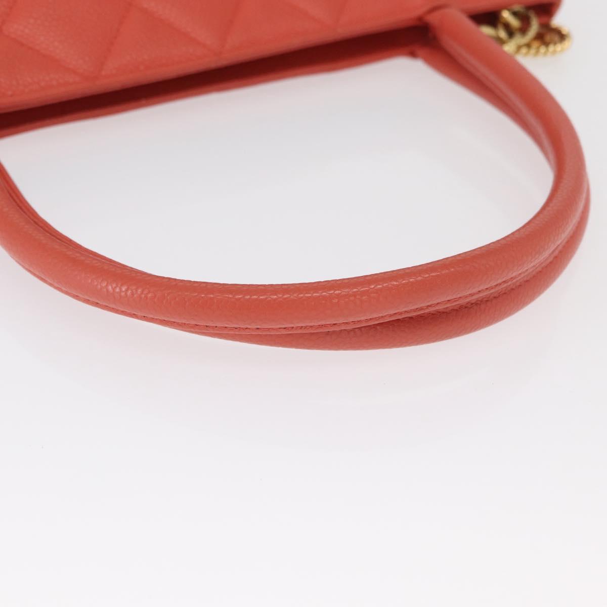 CHANEL Matelasse Reprint Tote Bag Caviar Skin Pink Gold CC Auth 165933SAM