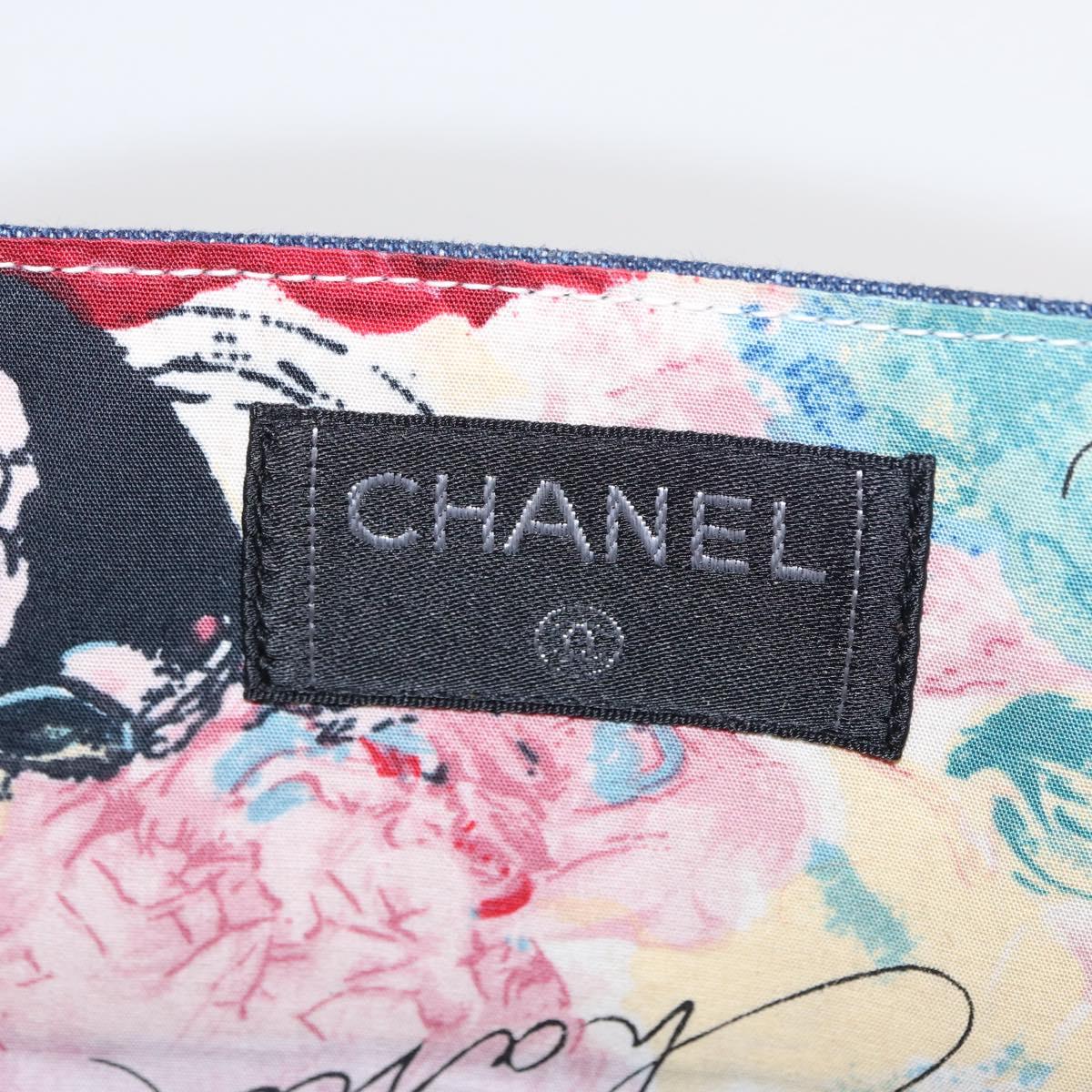 CHANEL Matelasse Hand Bag Denim Blue CC Auth 165953SAV