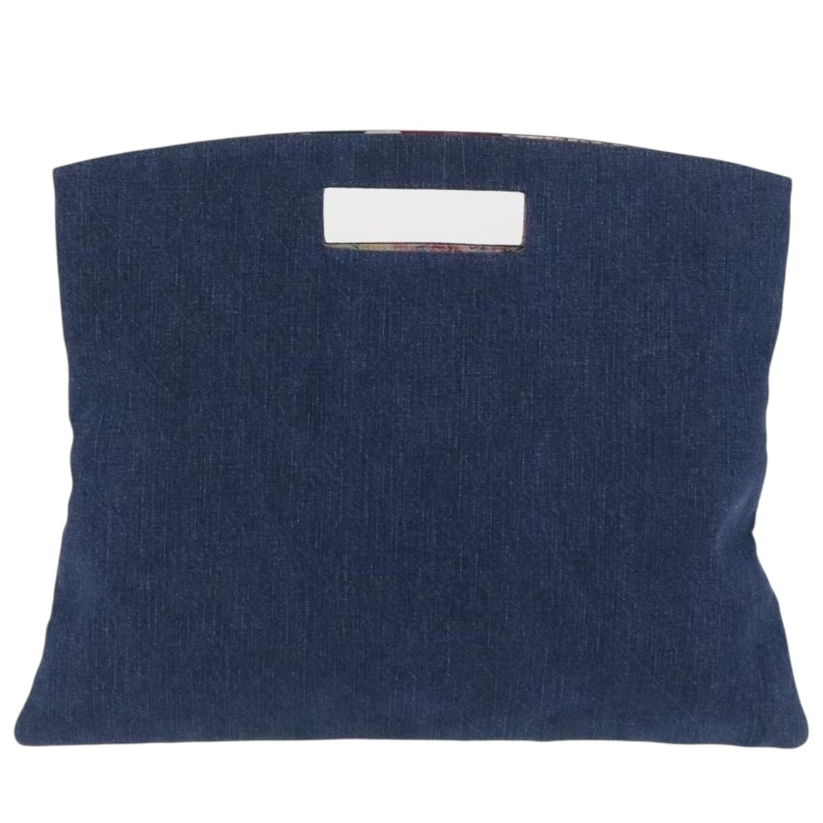 CHANEL Matelasse Hand Bag Denim Blue CC Auth 165953SAV