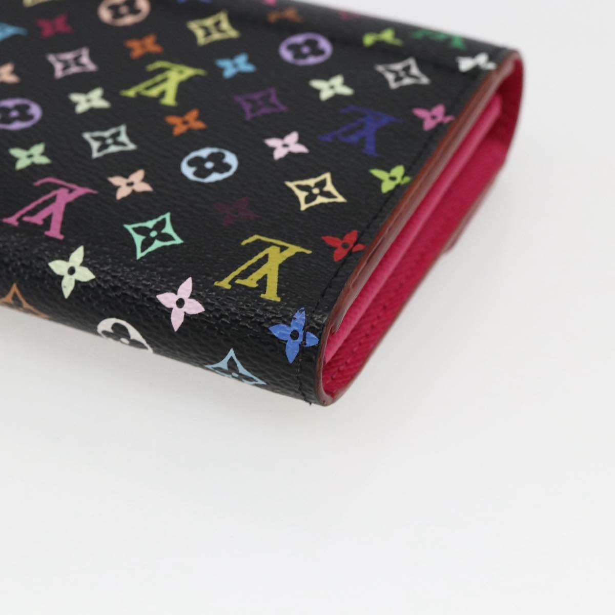 LOUIS VUITTON Multicolor Portefeiulle Sarah Wallet Black M60668 LV Auth 165955V