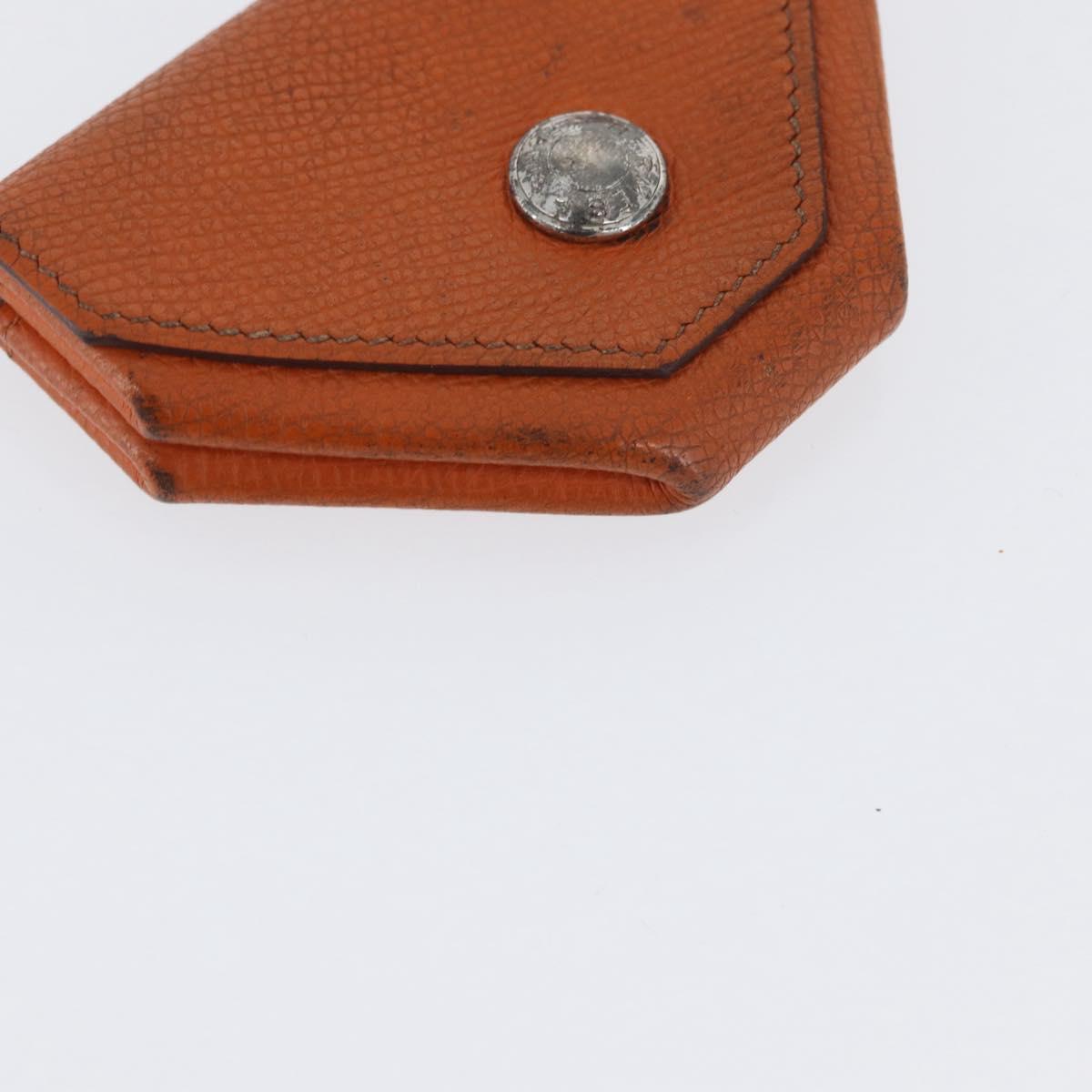 HERMES Van Cator Coin Purse Leather 4 Set Light Blue Orange white Auth 165957
