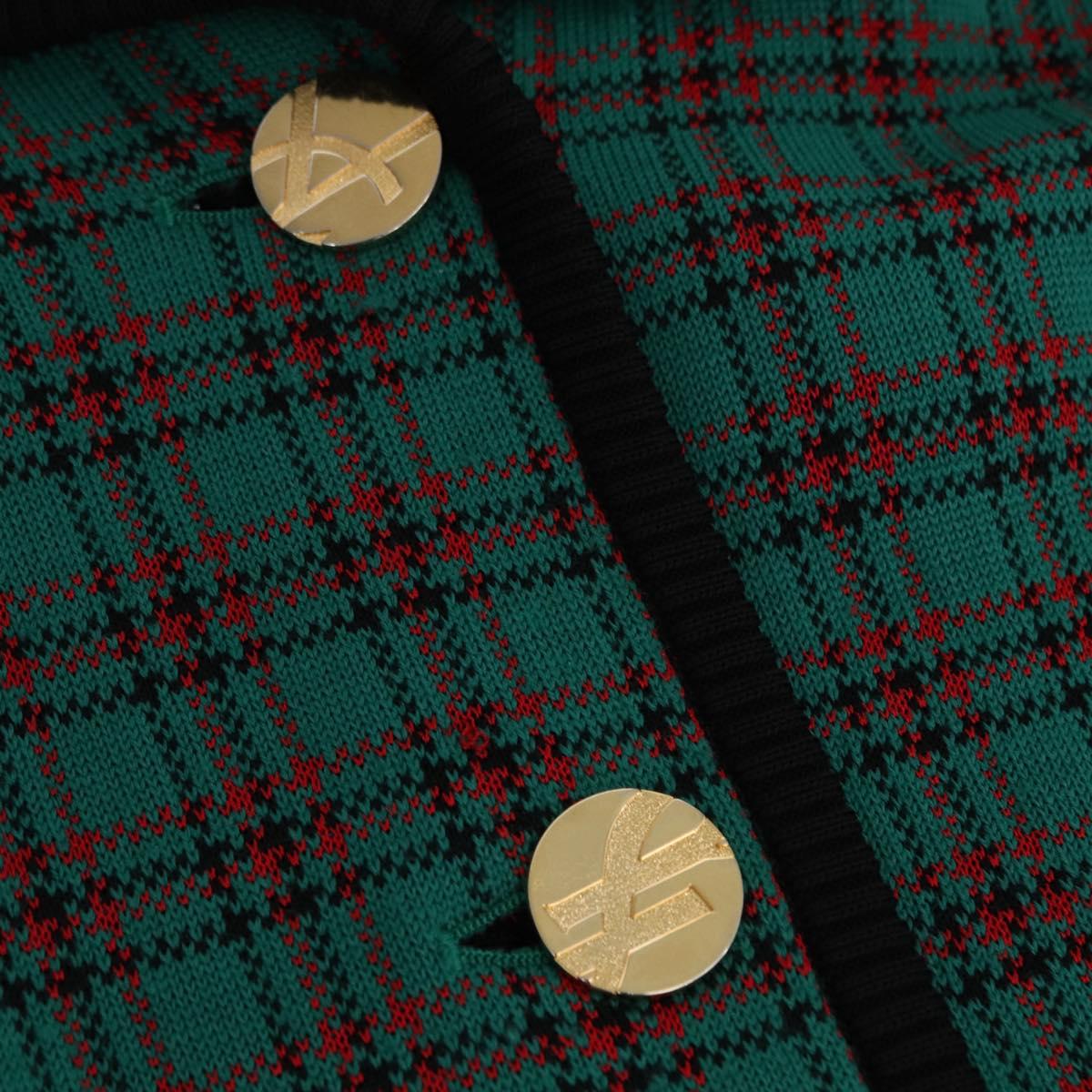 SAINT LAURENT Knitted Fabrics Jacket Wool Green Auth 165959M