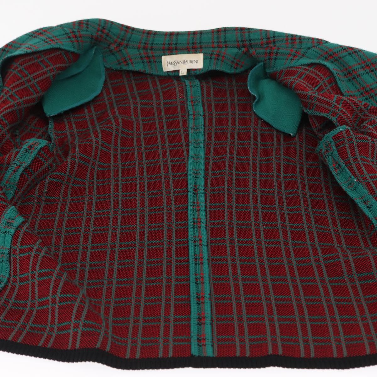 SAINT LAURENT Knitted Fabrics Jacket Wool Green Auth 165959M