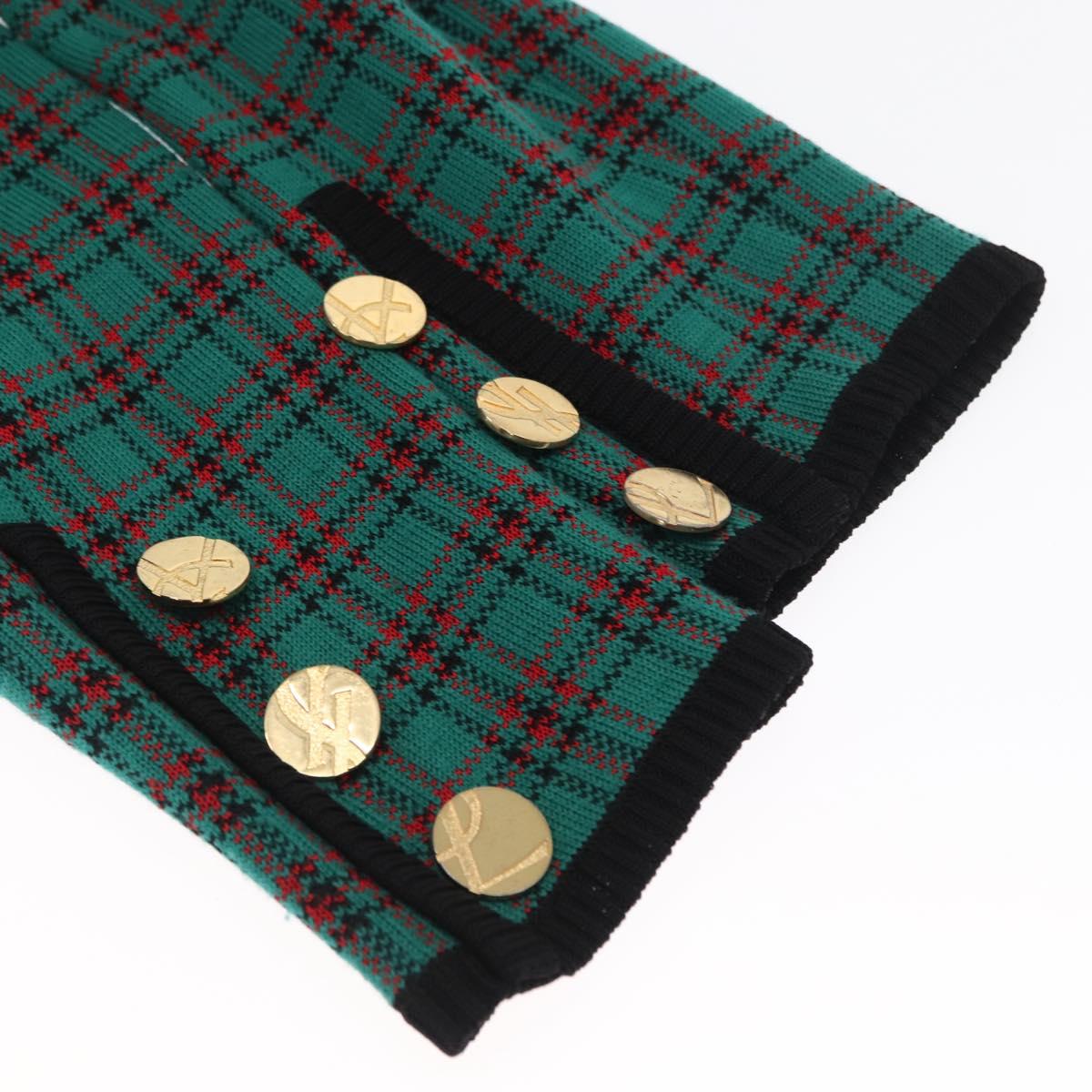 SAINT LAURENT Knitted Fabrics Jacket Wool Green Auth 165959M