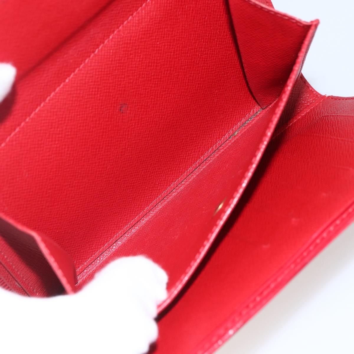 LOUIS VUITTON Epi Porte TresorEtui Papie Wallet Red M63717 LV Auth 165961