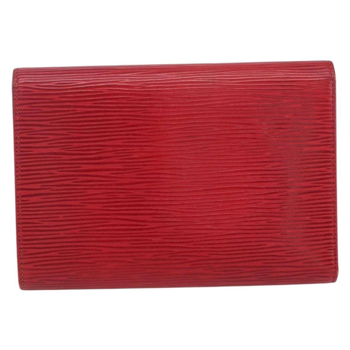 LOUIS VUITTON Epi Porte TresorEtui Papie Wallet Red M63717 LV Auth 165961