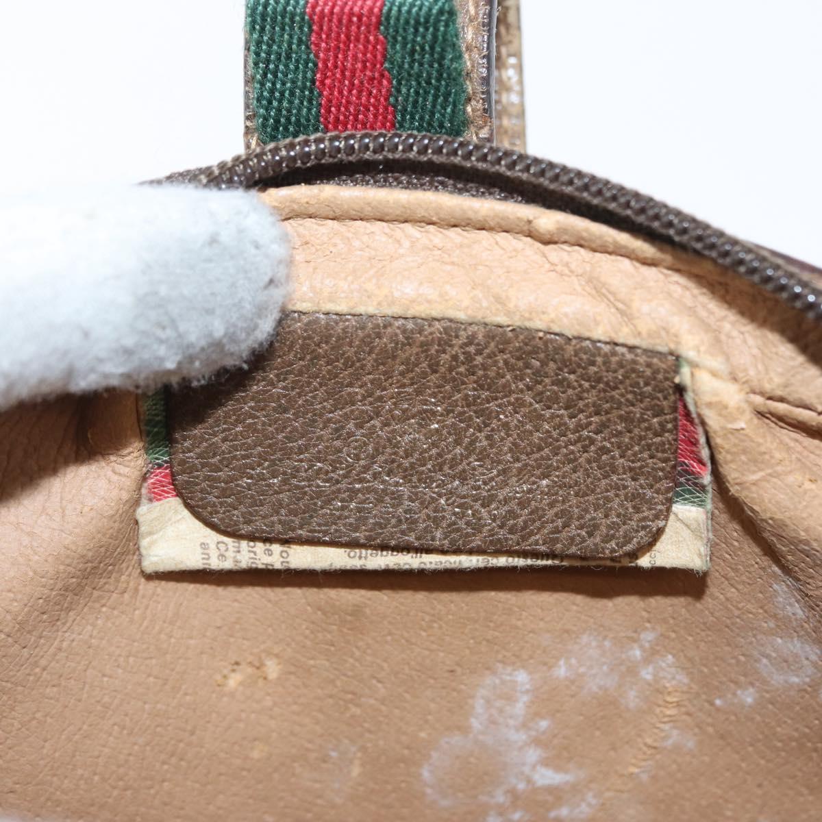GUCCI GG Supreme Web Sherry Line Bag PVC Beige Gold 89 02 055 Auth 165970