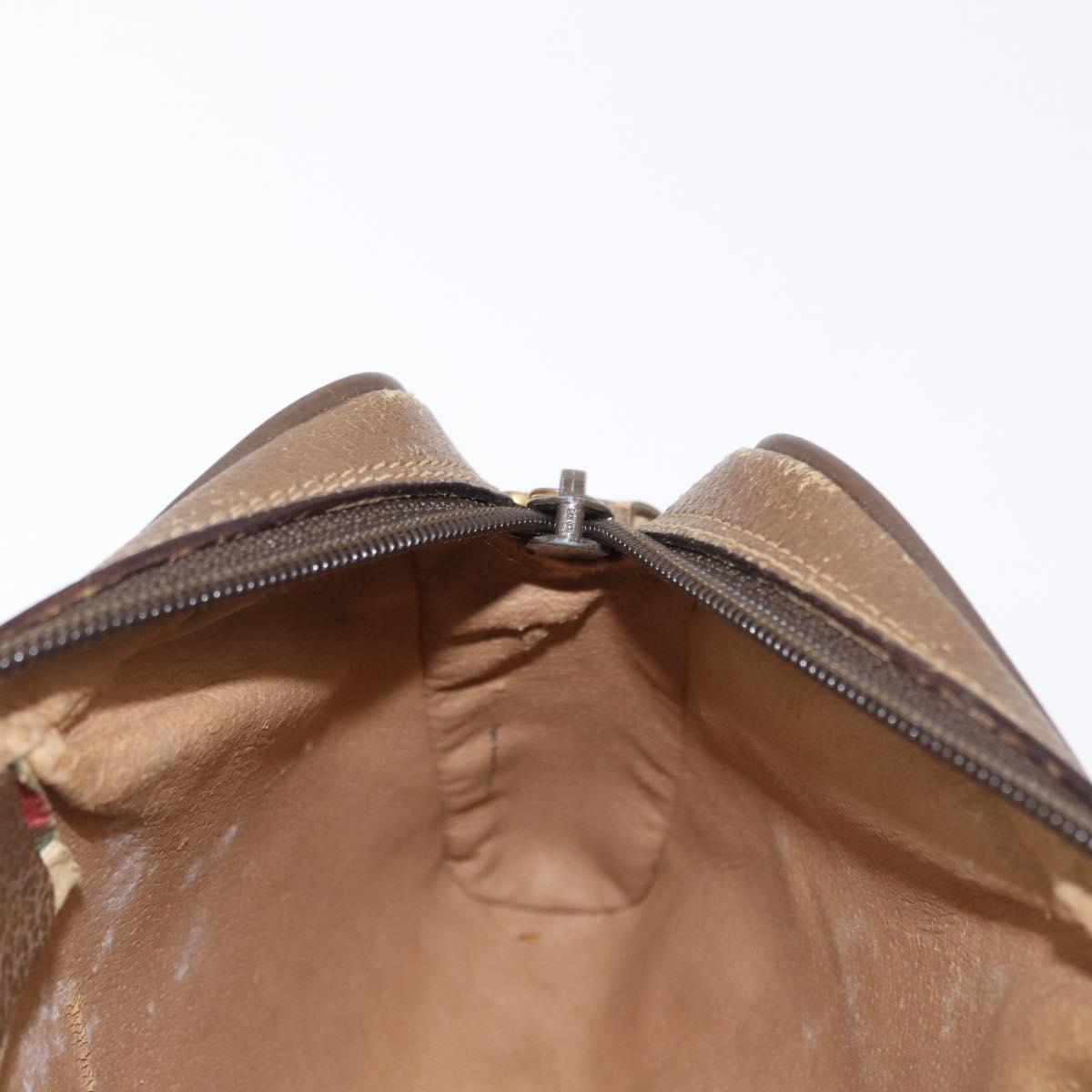 GUCCI GG Supreme Web Sherry Line Bag PVC Beige Gold 89 02 055 Auth 165970
