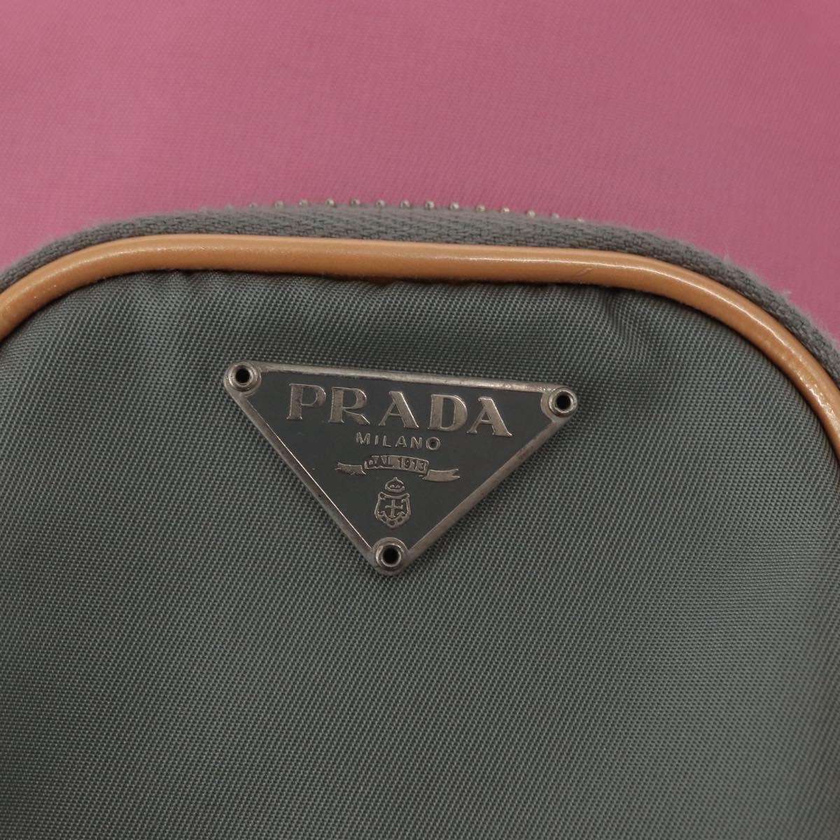 PRADA Hand Bag Nylon Pink Gold Auth 165974