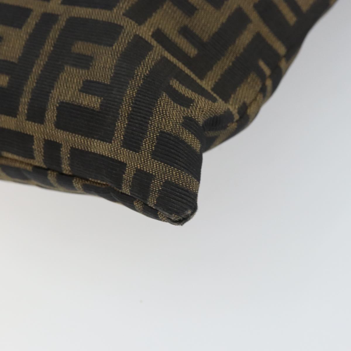 FENDI Zucca Canvas Mamma Tote Bag Black Brown Auth 165975