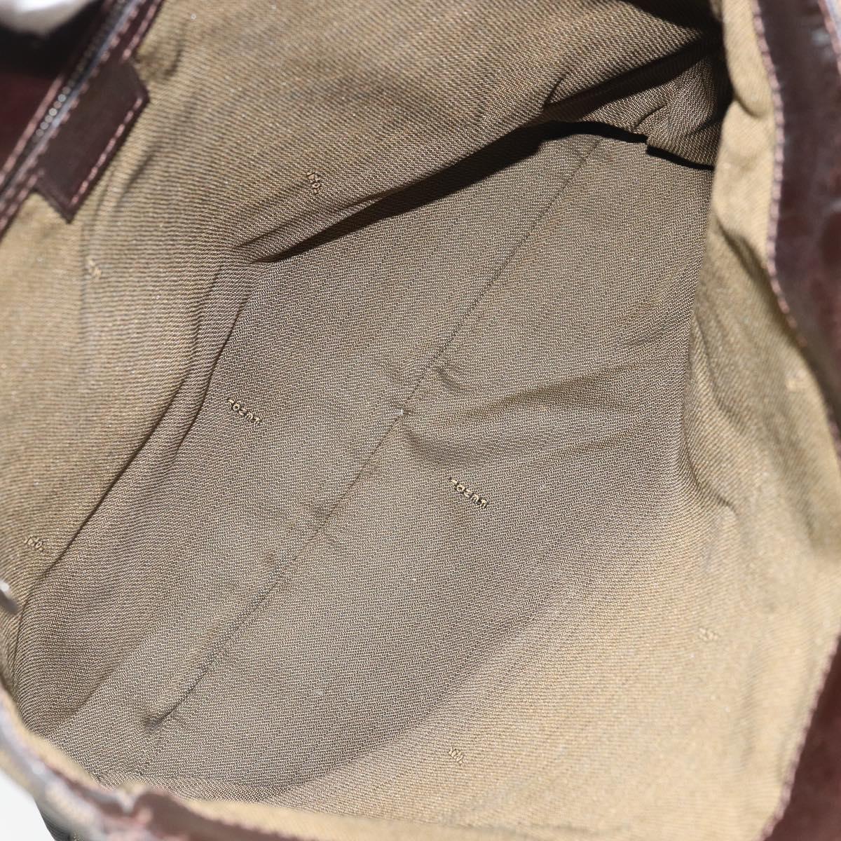 FENDI Zucca Canvas Mamma Tote Bag Black Brown Auth 165975