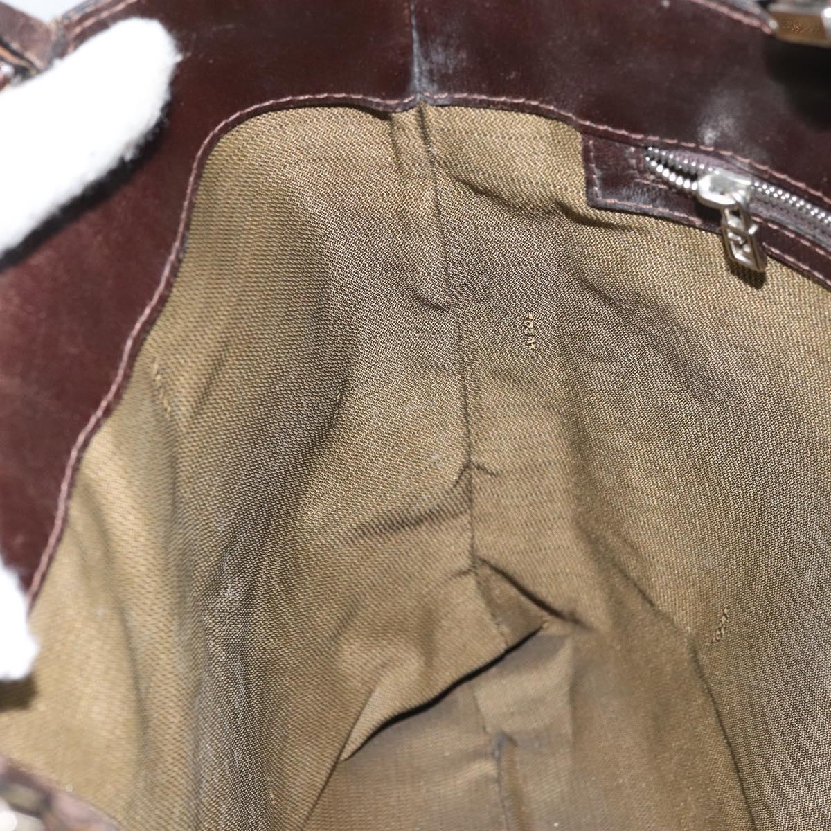 FENDI Zucca Canvas Mamma Tote Bag Black Brown Auth 165975