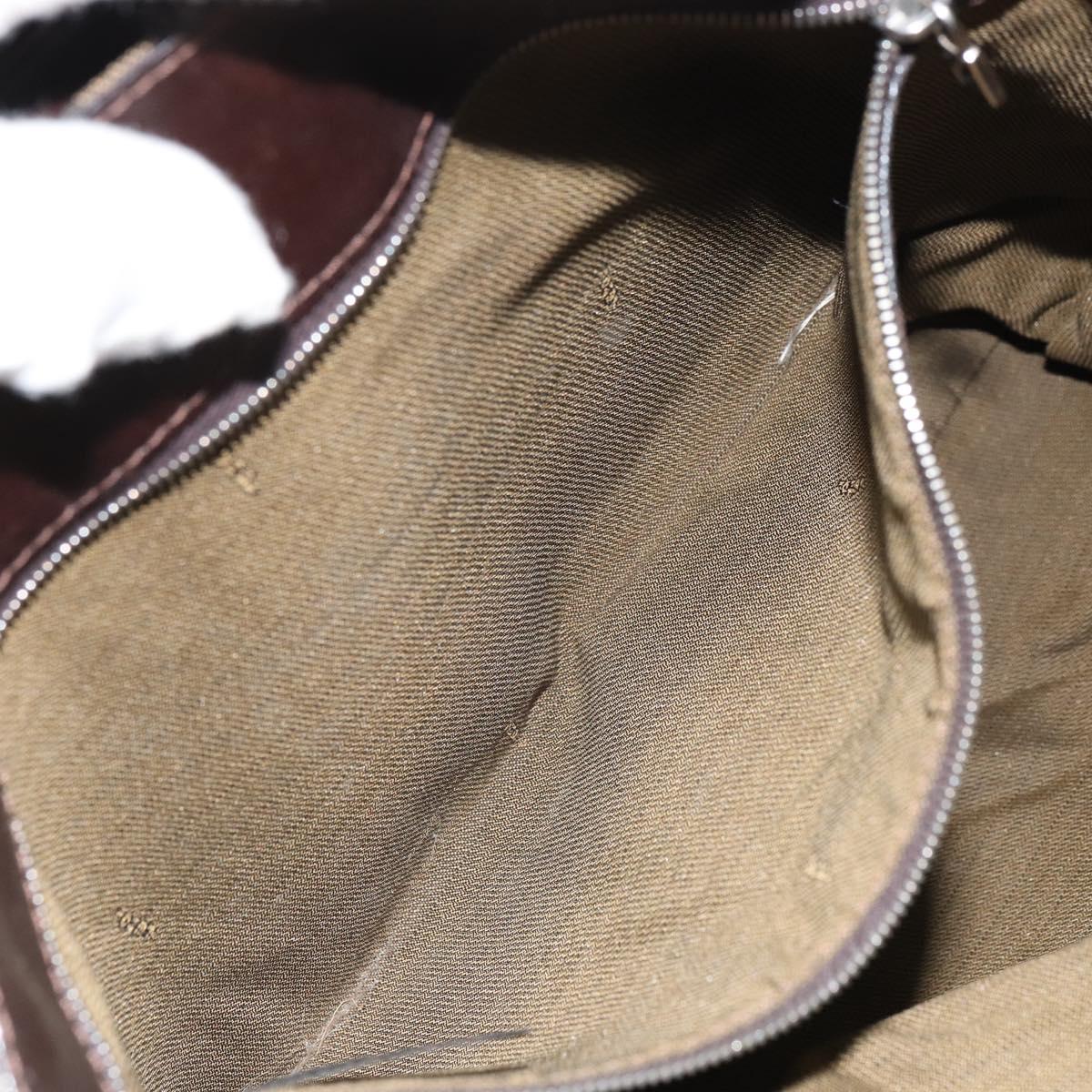 FENDI Zucca Canvas Mamma Tote Bag Black Brown Auth 165975