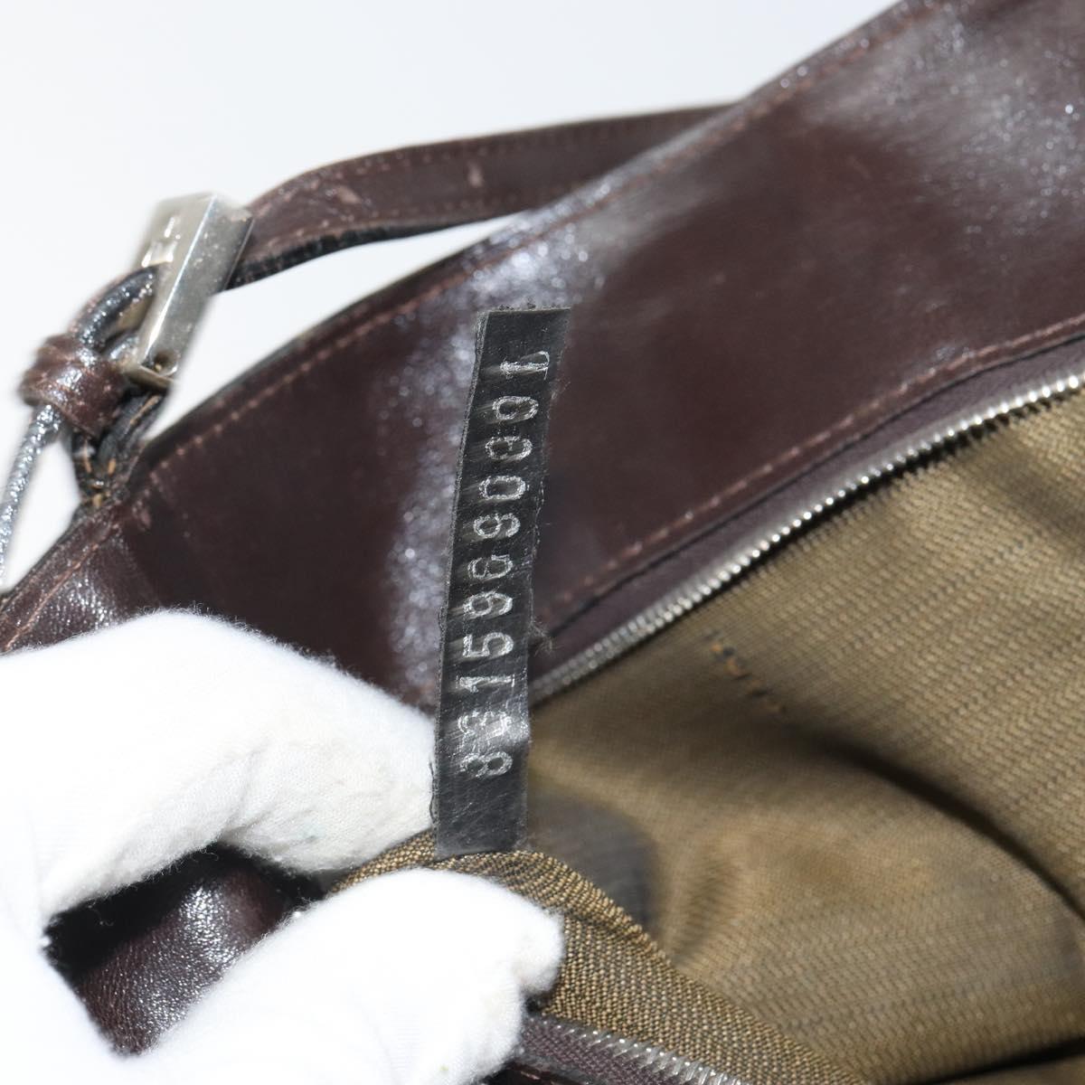 FENDI Zucca Canvas Mamma Tote Bag Black Brown Auth 165975