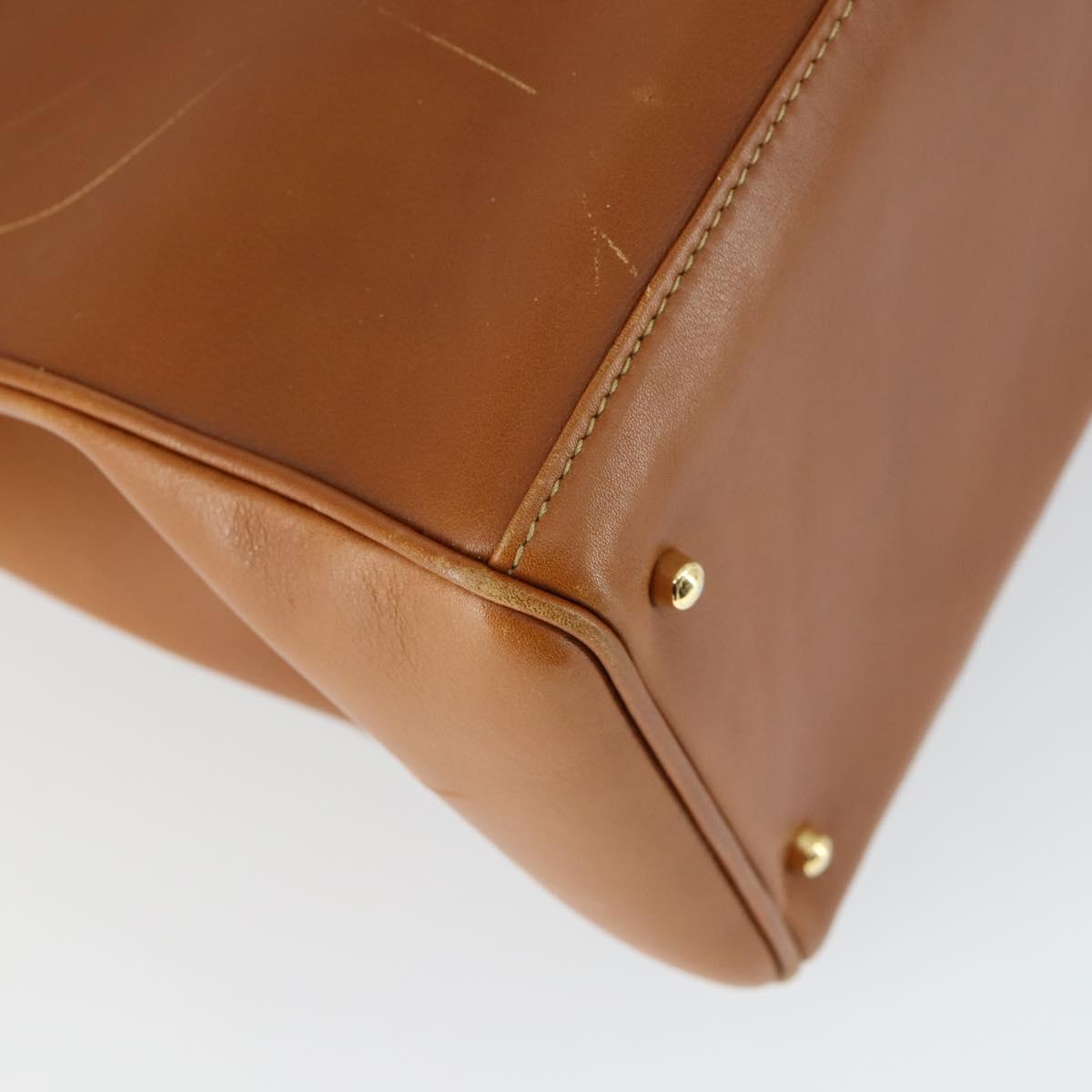 GUCCI Bamboo Hand Bag Leather 2way Brown Gold 002 123 0322 Auth 165977