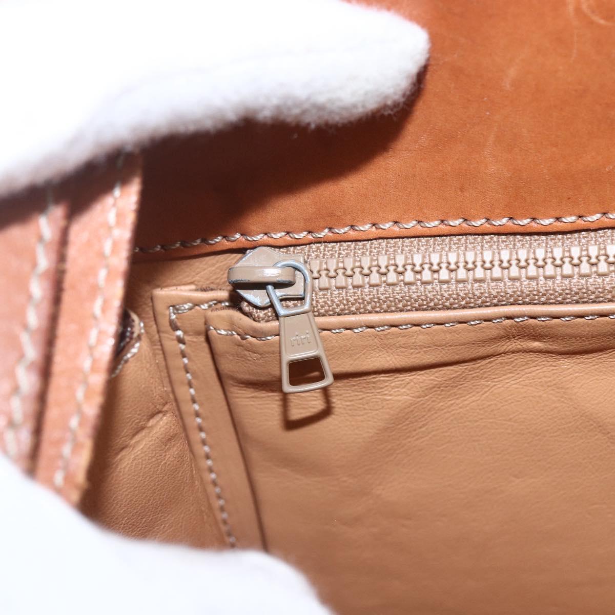 CELINE Macadam Canvas Shoulder Bag PVC Leather Brown Gold Auth 165981