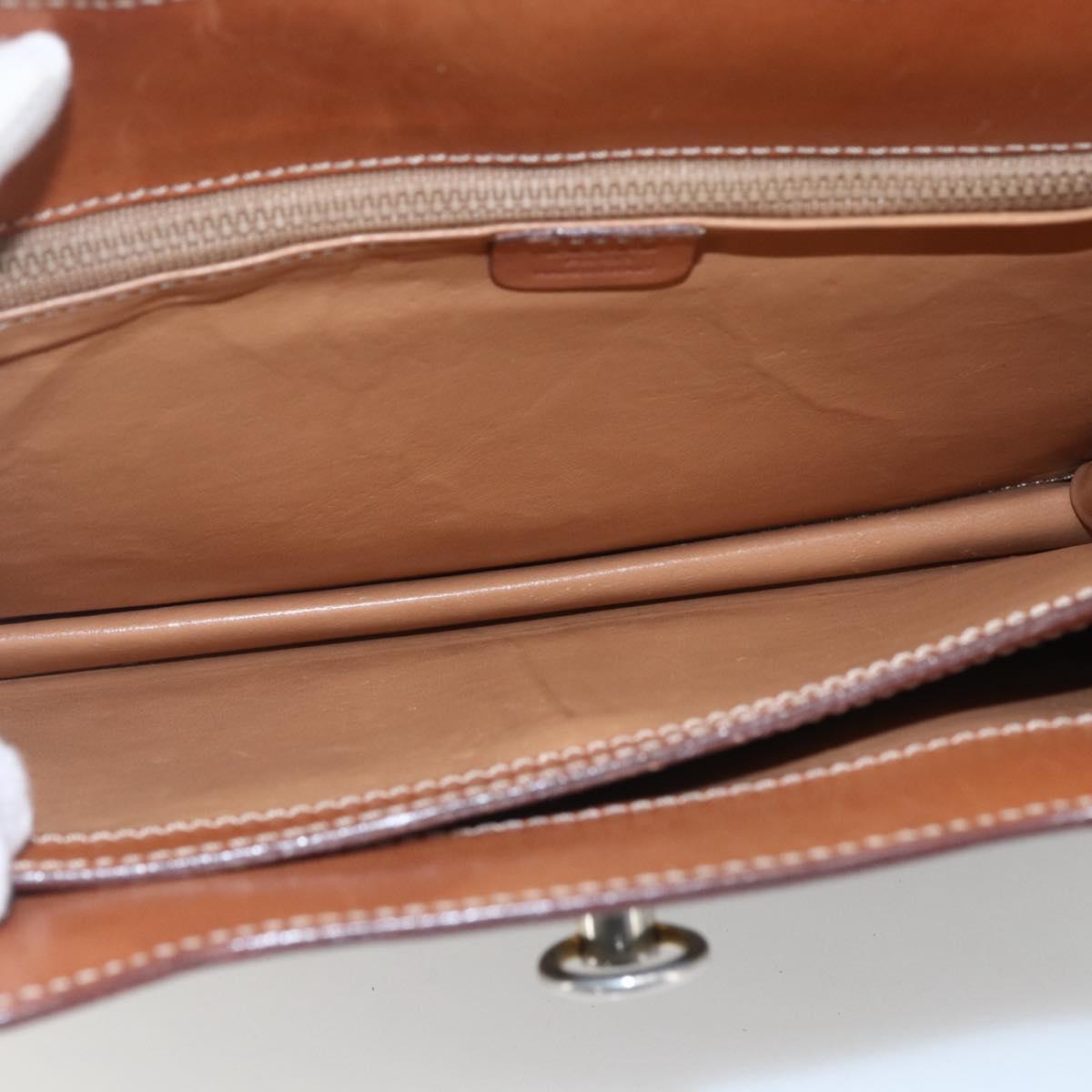 CELINE Macadam Canvas Shoulder Bag PVC Leather Brown Gold Auth 165981