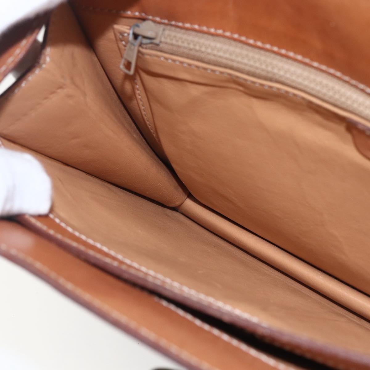 CELINE Macadam Canvas Shoulder Bag PVC Leather Brown Gold Auth 165981