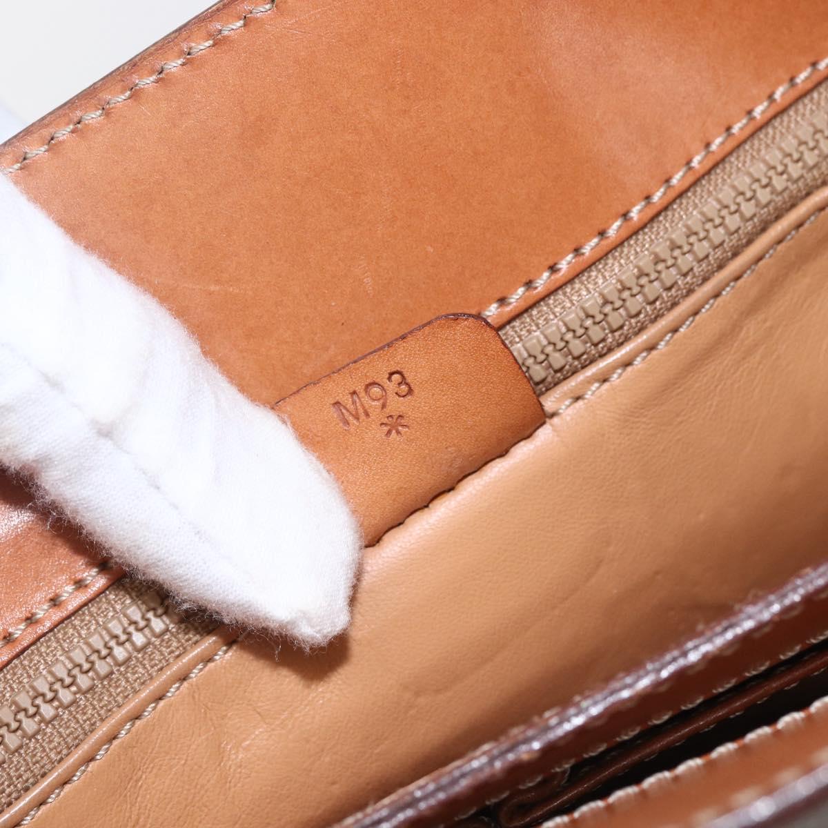 CELINE Macadam Canvas Shoulder Bag PVC Leather Brown Gold Auth 165981