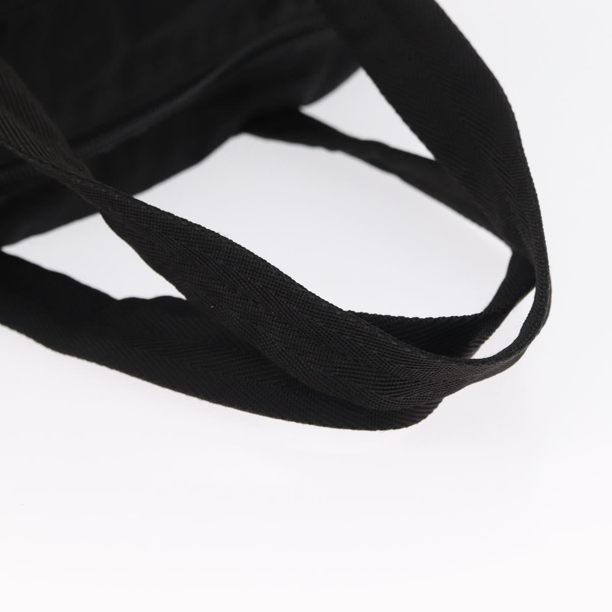PRADA Hand Bag Nylon Black Silver Auth 165982