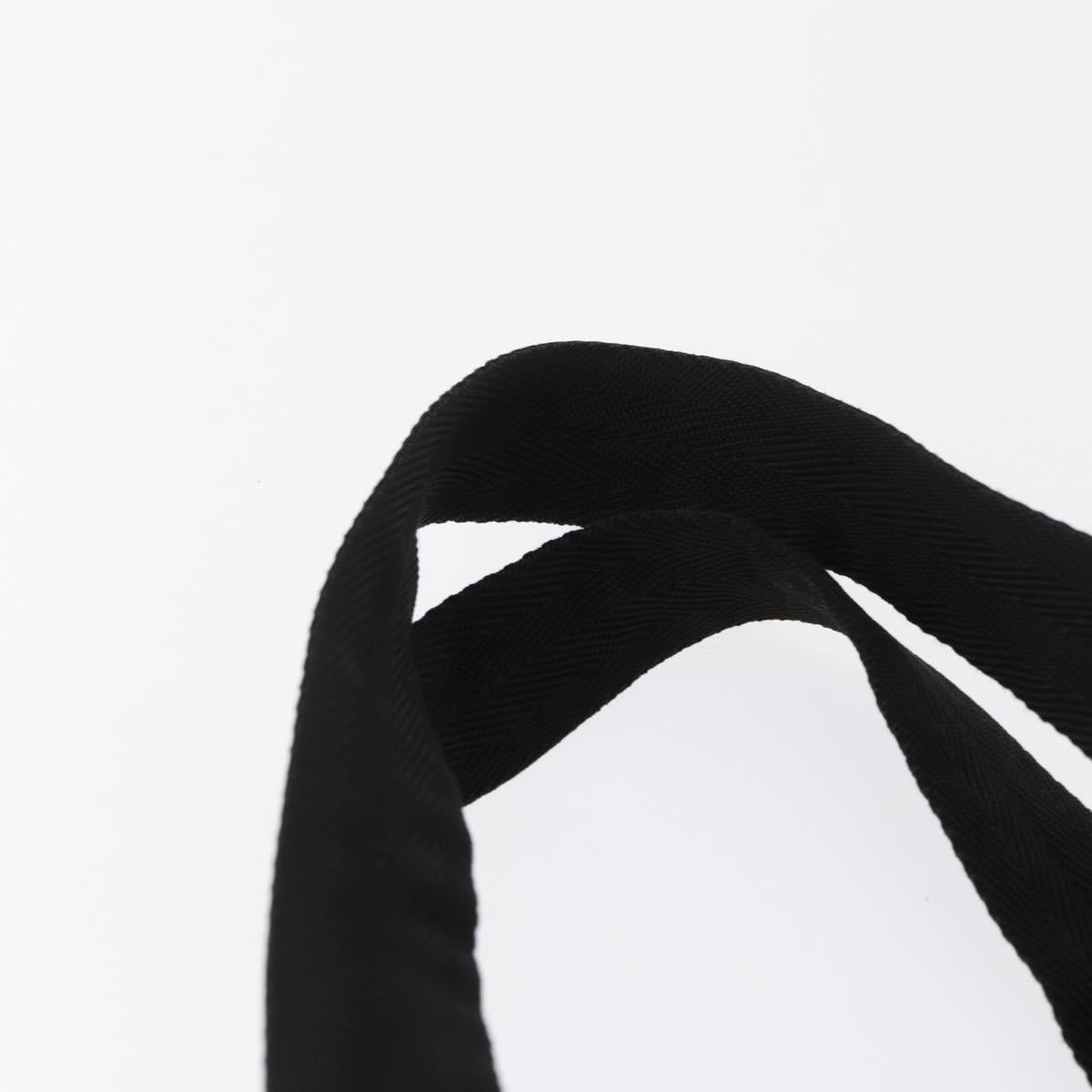 PRADA Hand Bag Nylon Black Silver Auth 165982