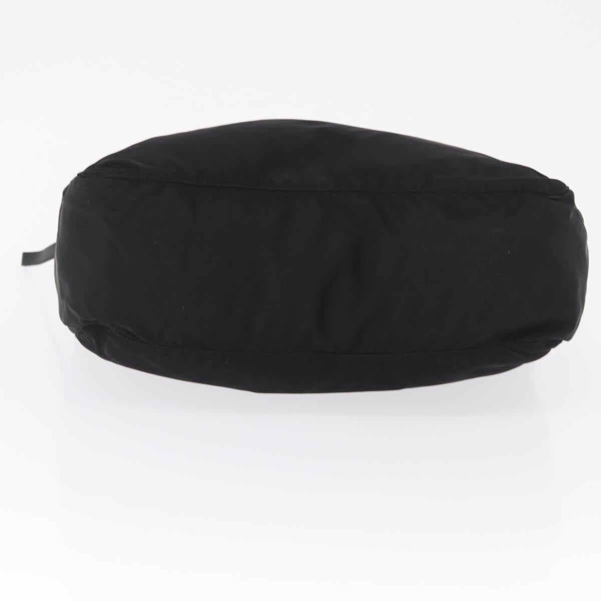 PRADA Hand Bag Nylon Black Silver Auth 165982