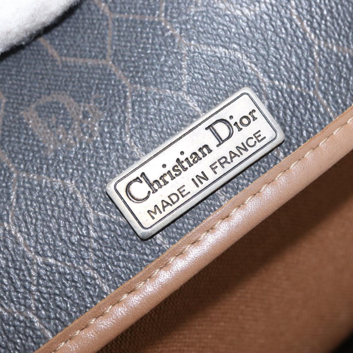 Christian Dior Honeycomb Canvas Shoulder Bag PVC Black Gold Auth 165983