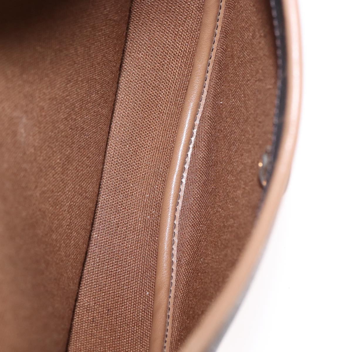 Christian Dior Honeycomb Canvas Shoulder Bag PVC Black Gold Auth 165983