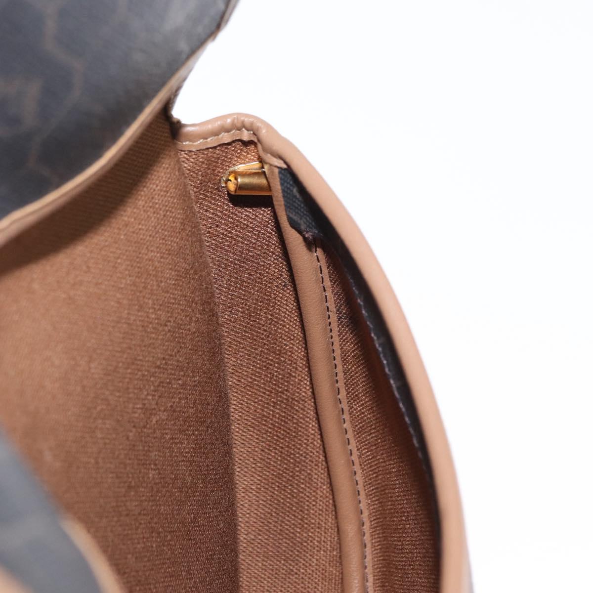 Christian Dior Honeycomb Canvas Shoulder Bag PVC Black Gold Auth 165983