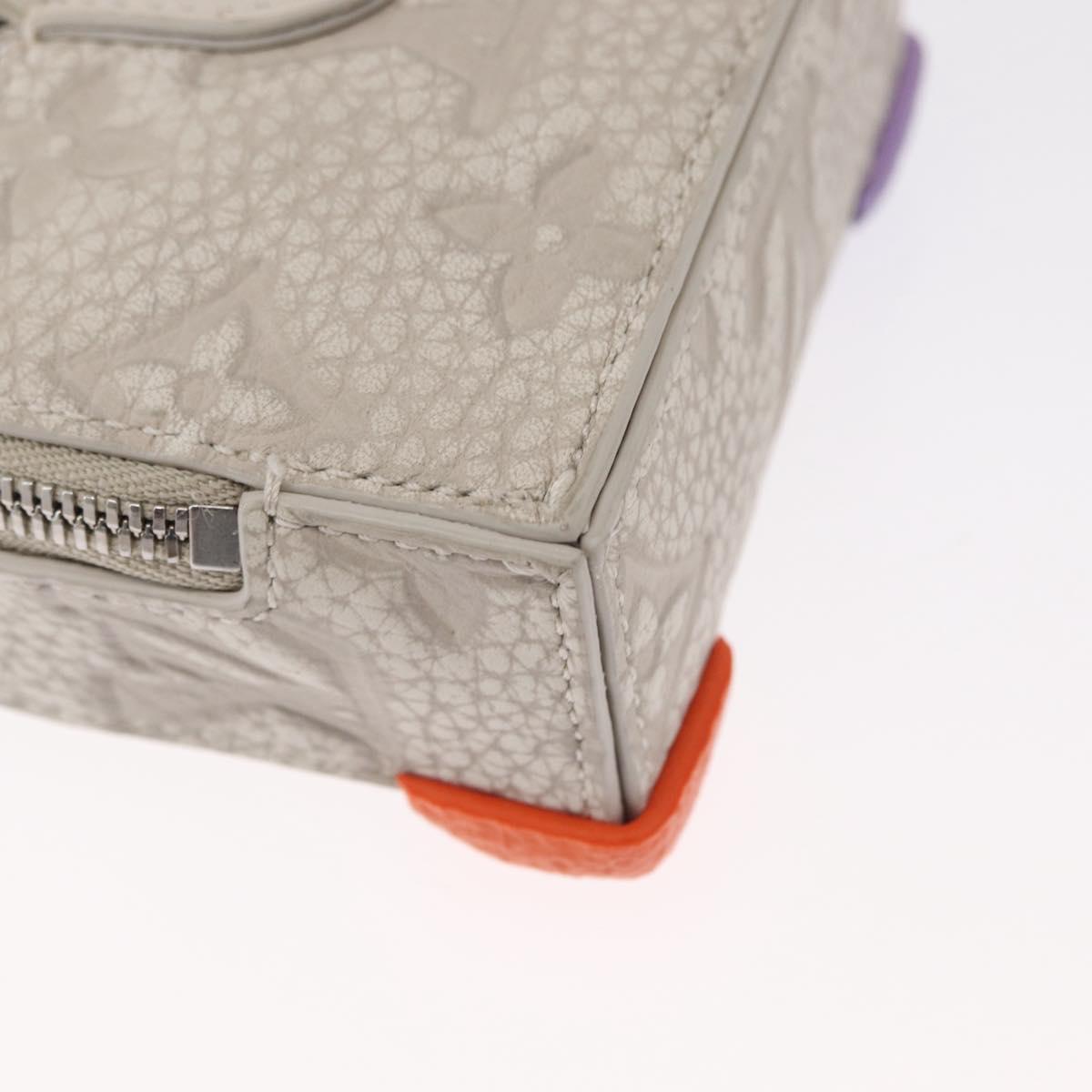 LOUIS VUITTON Monogram Taurillon Climbing Pouch Gray MP3383 LV Auth 165987