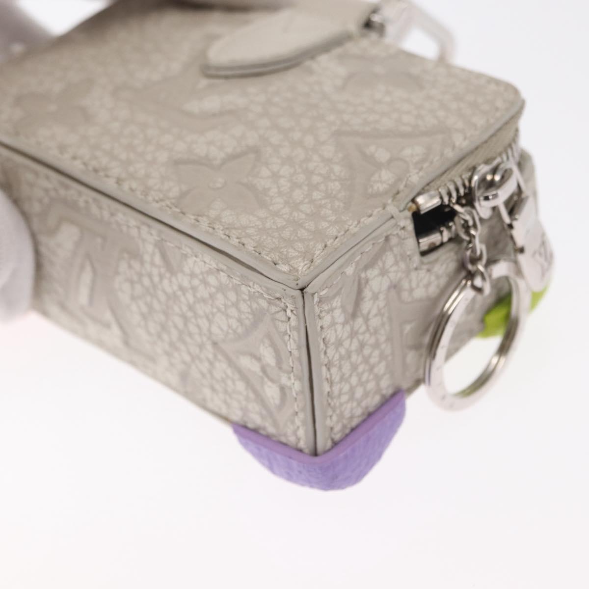 LOUIS VUITTON Monogram Taurillon Climbing Pouch Gray MP3383 LV Auth 165987