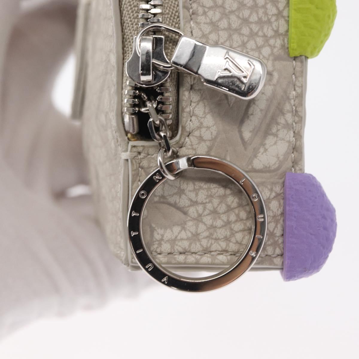 LOUIS VUITTON Monogram Taurillon Climbing Pouch Gray MP3383 LV Auth 165987