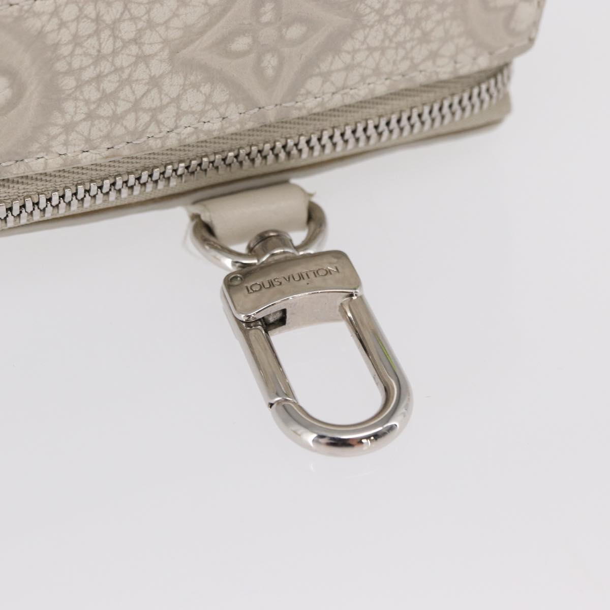 LOUIS VUITTON Monogram Taurillon Climbing Pouch Gray MP3383 LV Auth 165987