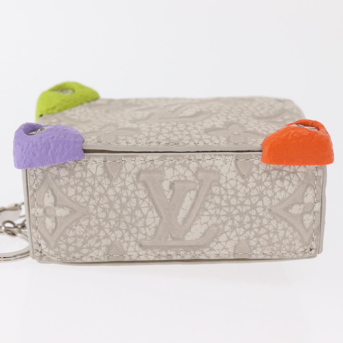 LOUIS VUITTON Monogram Taurillon Climbing Pouch Gray MP3383 LV Auth 165987