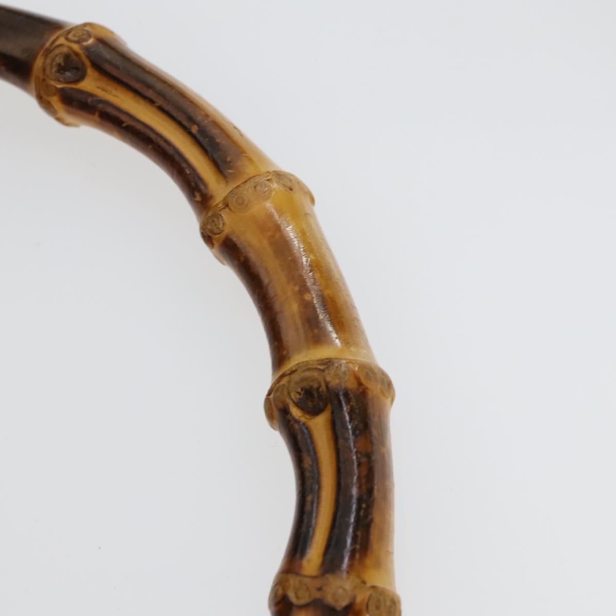 GUCCI Bamboo Shoulder Bag Suede 2way Black Gold 001 8577 2404 Auth 165991