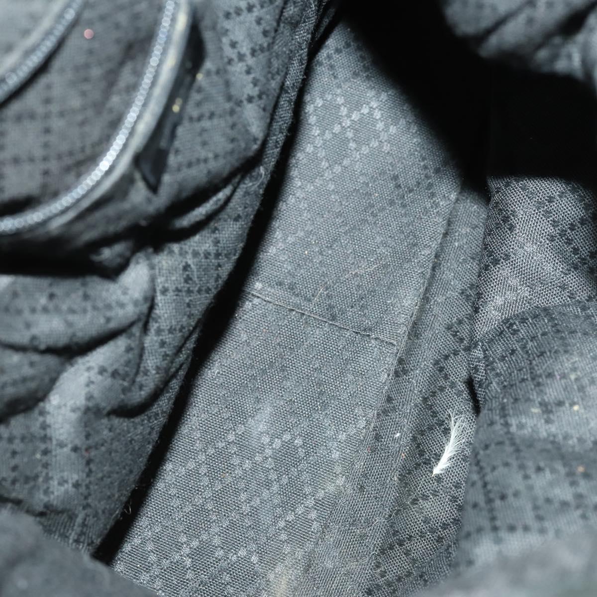 GUCCI Bamboo Shoulder Bag Suede 2way Black Gold 001 8577 2404 Auth 165991