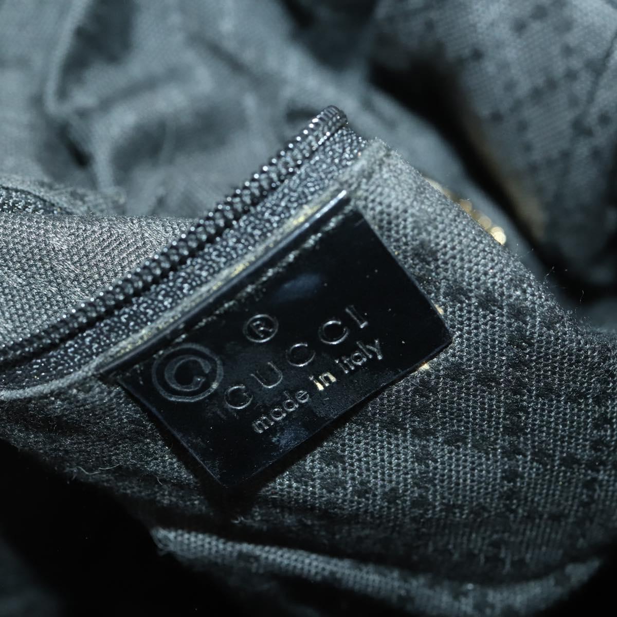 GUCCI Bamboo Shoulder Bag Suede 2way Black Gold 001 8577 2404 Auth 165991