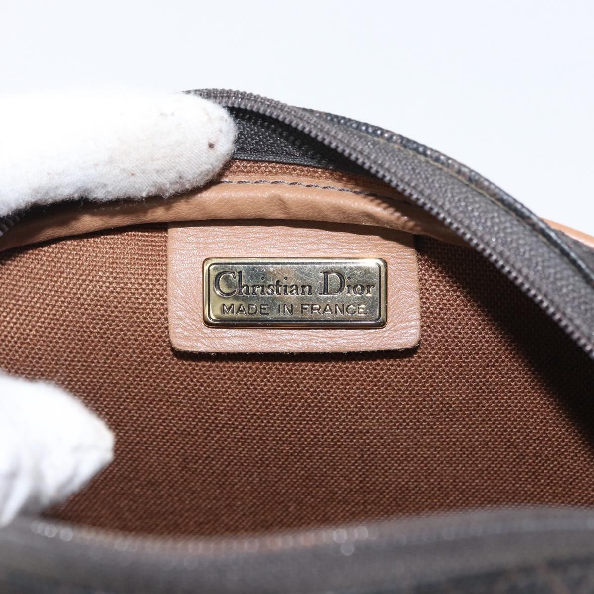 Christian Dior Honeycomb Canvas Shoulder Bag PVC Black Gold Auth 165994