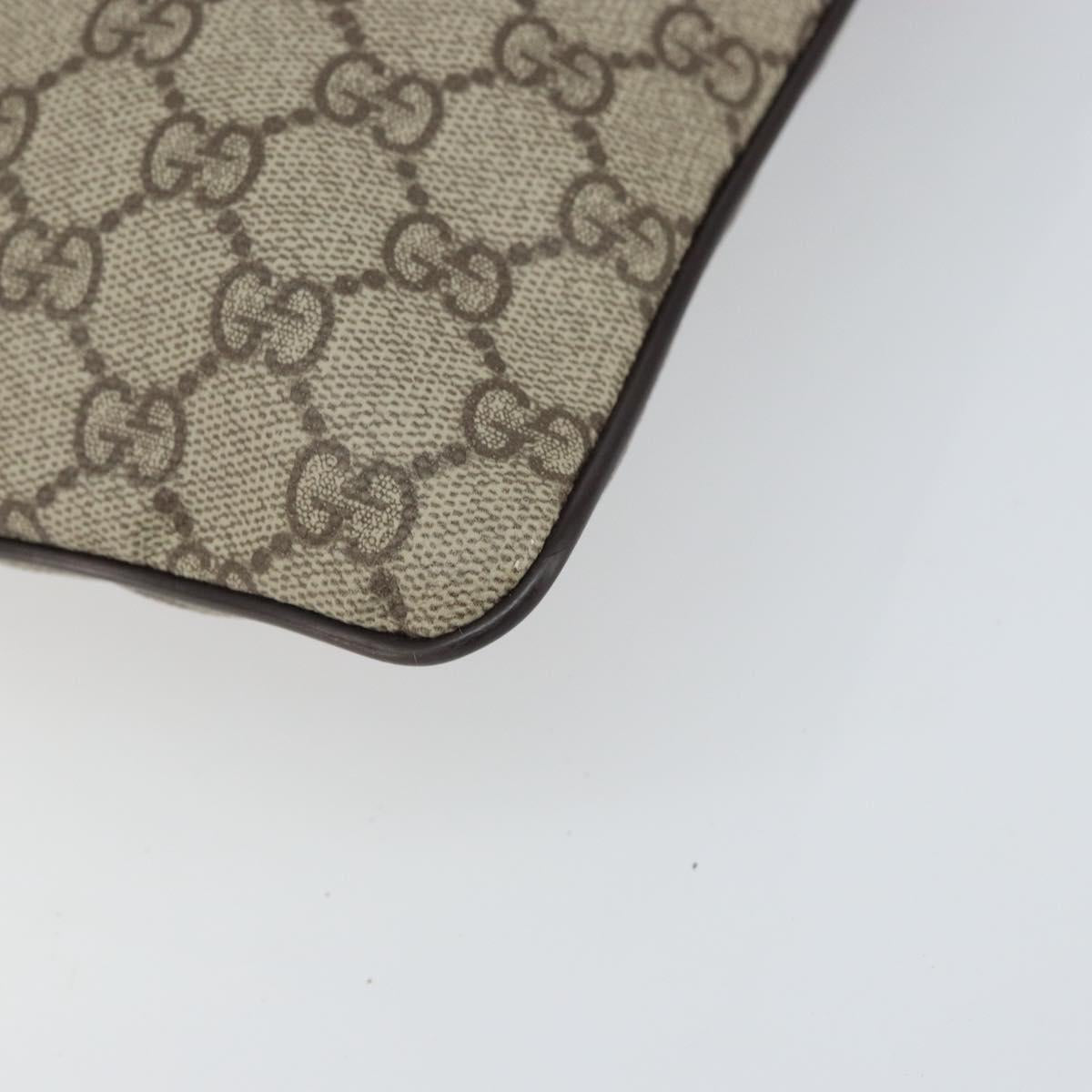 GUCCI GG Supreme Shoulder Bag PVC Beige Silver 141626 Auth 166003