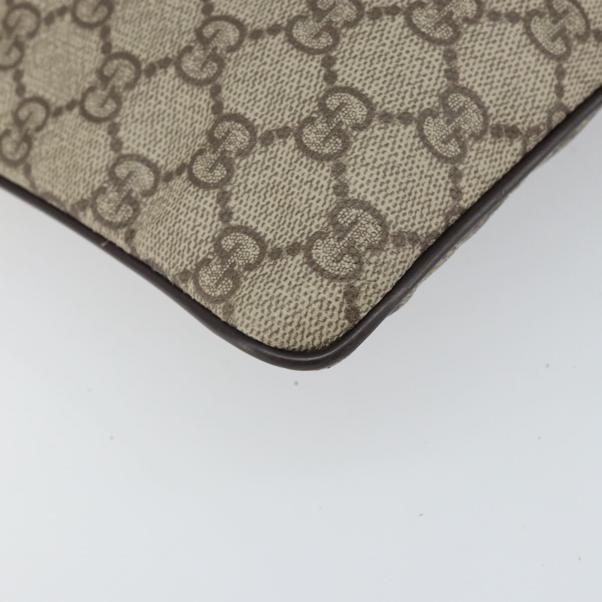 GUCCI GG Supreme Shoulder Bag PVC Beige Silver 141626 Auth 166003