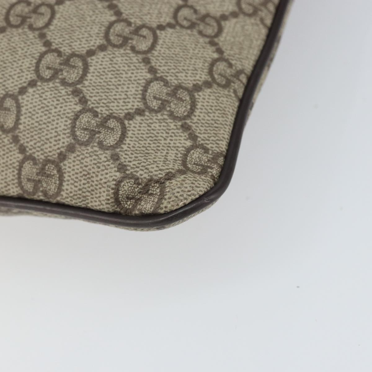 GUCCI GG Supreme Shoulder Bag PVC Beige Silver 141626 Auth 166003