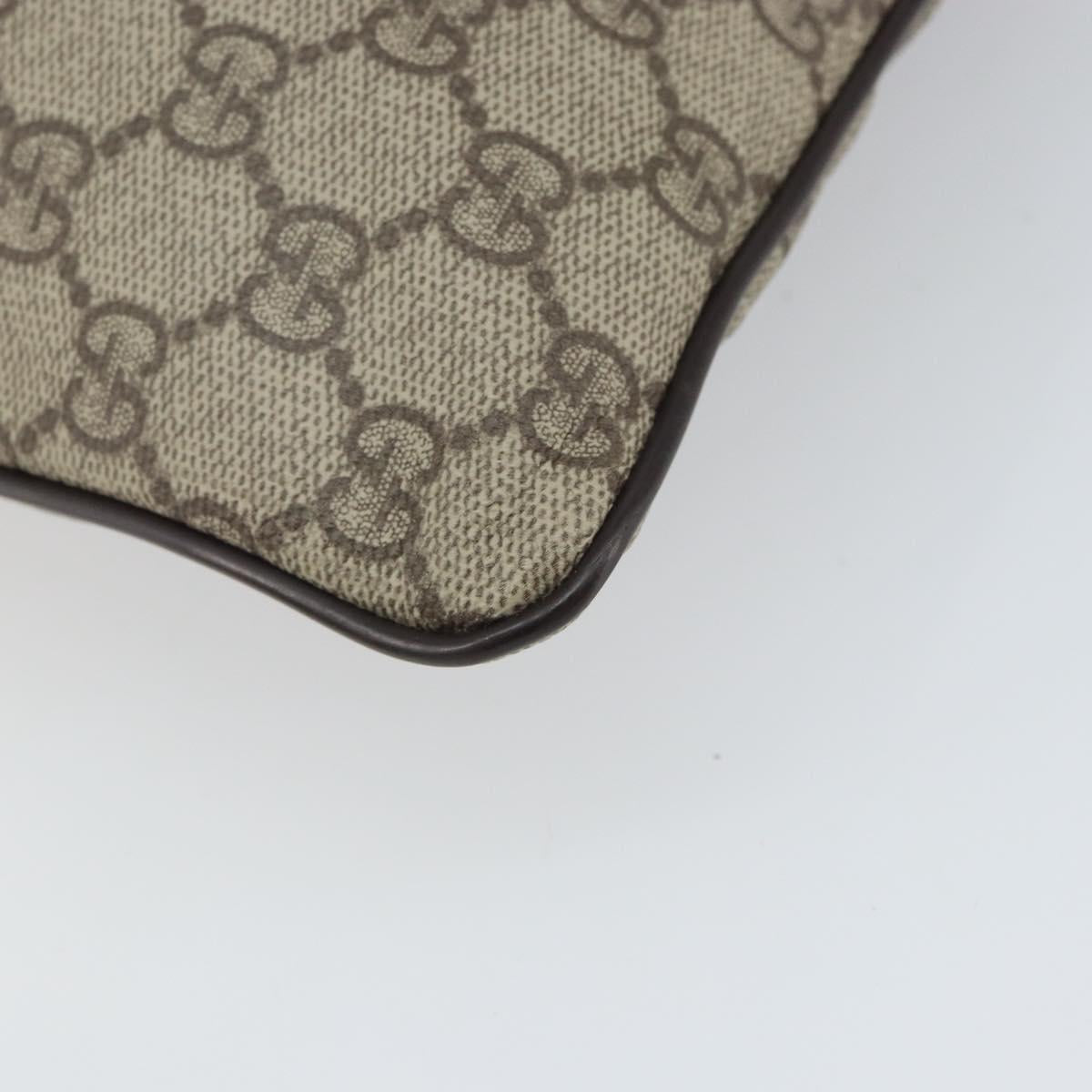 GUCCI GG Supreme Shoulder Bag PVC Beige Silver 141626 Auth 166003