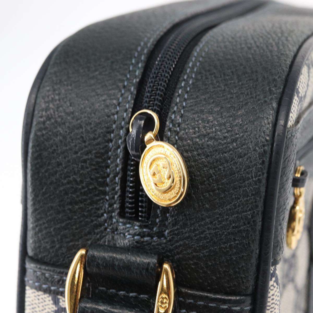 GUCCI GG Supreme Sherry Line Bag PVC Navy Gold Red 001 56 0942 Auth 166010