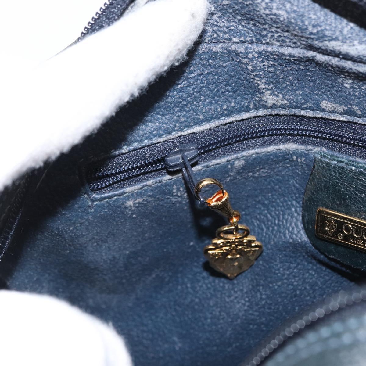 GUCCI GG Supreme Sherry Line Bag PVC Navy Gold Red 001 56 0942 Auth 166010