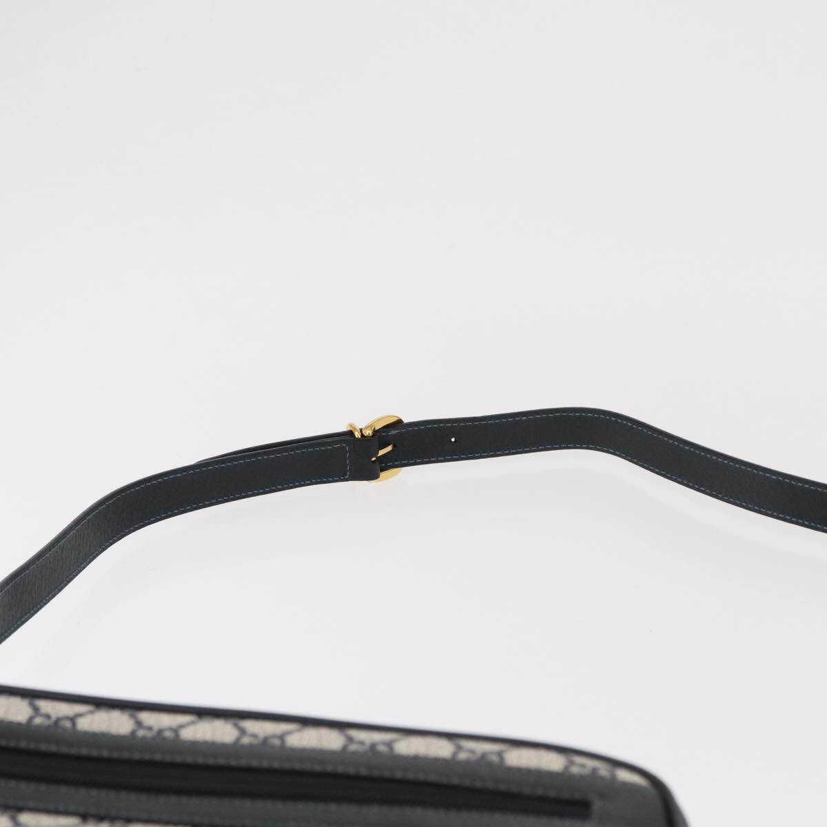 GUCCI GG Supreme Sherry Line Bag PVC Navy Gold Red 001 56 0942 Auth 166010