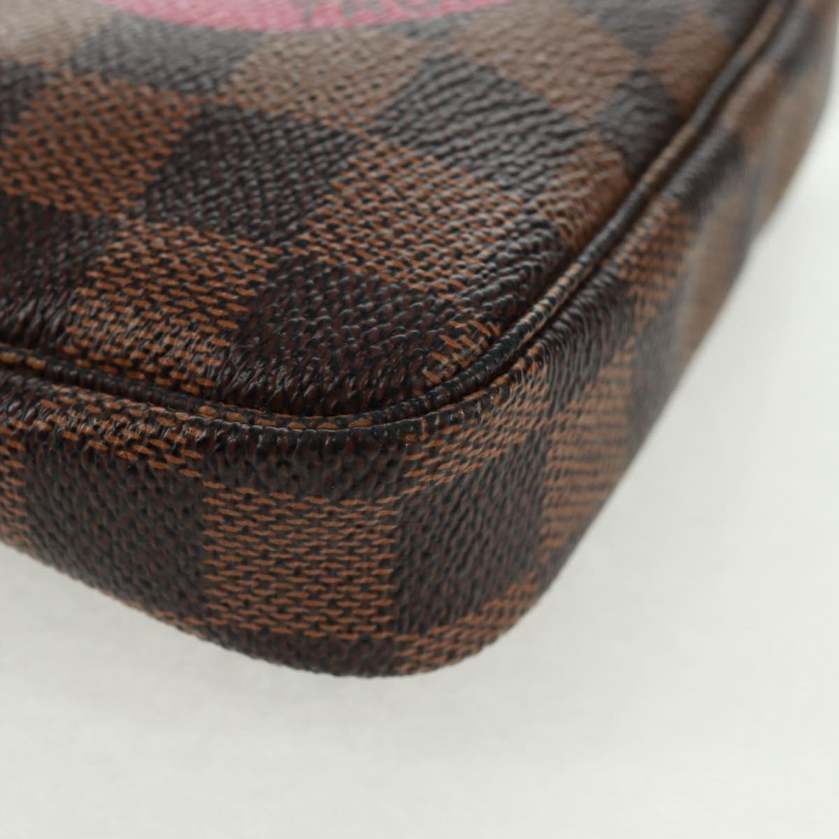 LOUIS VUITTON Damier Ebene T&B Mini Pochette Accessoires N58011 LV Auth 166017V