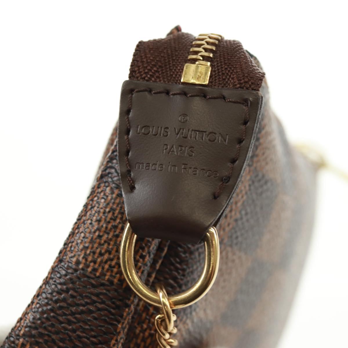 LOUIS VUITTON Damier Ebene T&B Mini Pochette Accessoires N58011 LV Auth 166017V