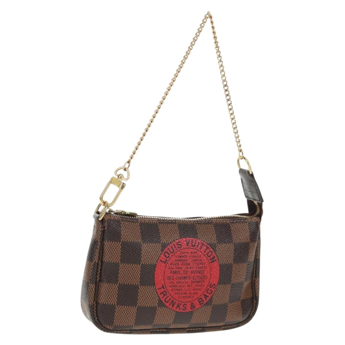 LOUIS VUITTON Damier Ebene T&B Mini Pochette Accessoires N58011 LV Auth 166017V
