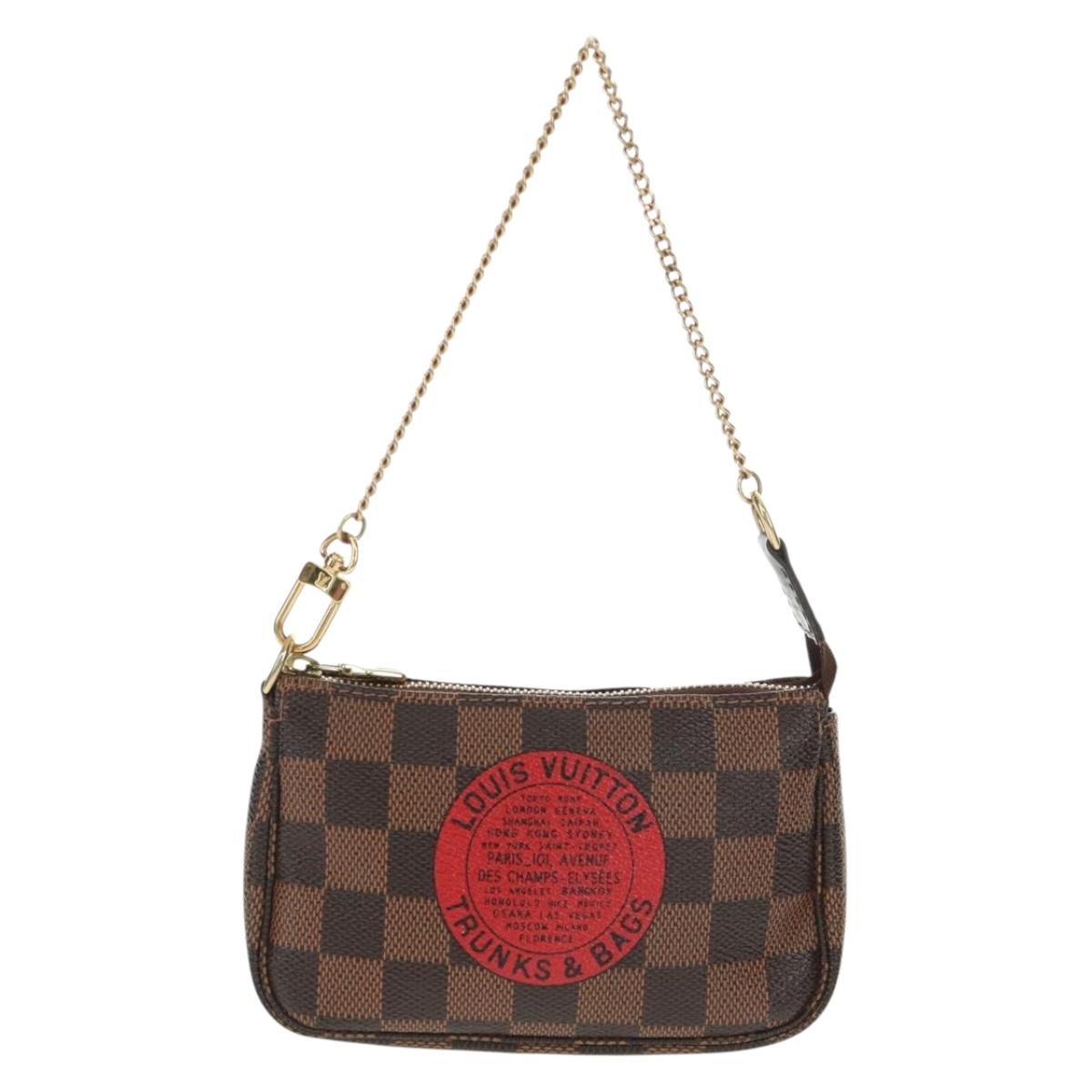 LOUIS VUITTON Damier Ebene T&B Mini Pochette Accessoires N58011 LV Auth 166017V