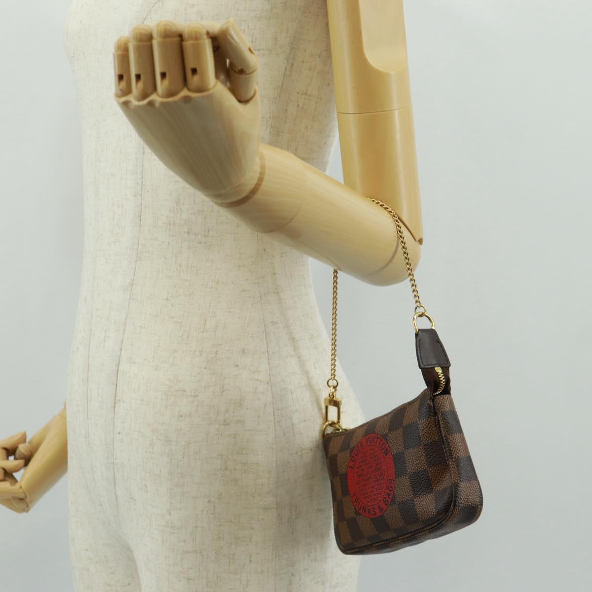 LOUIS VUITTON Damier Ebene T&B Mini Pochette Accessoires N58011 LV Auth 166017V